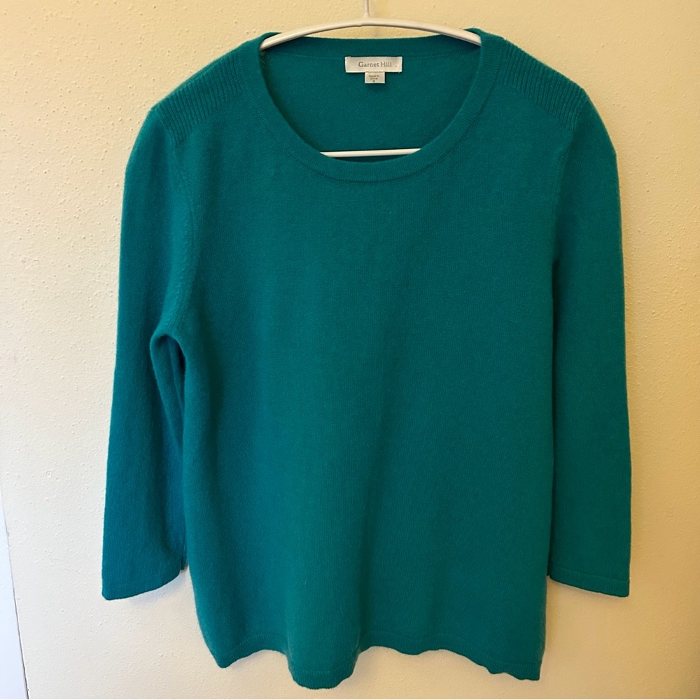 💕Garnet Hill Cashmere Sweater Beautiful Teal Small 💕